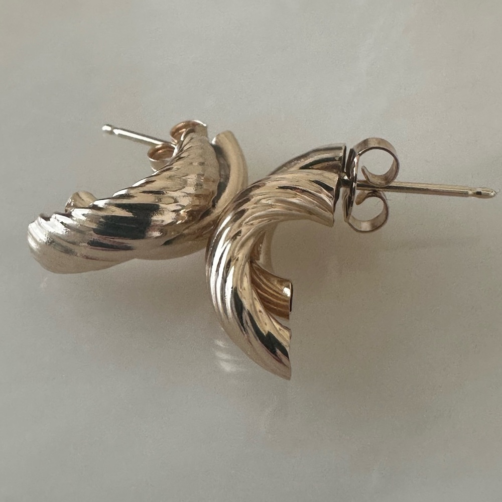14k Solid Gold Earrings - Picture 7 of 14